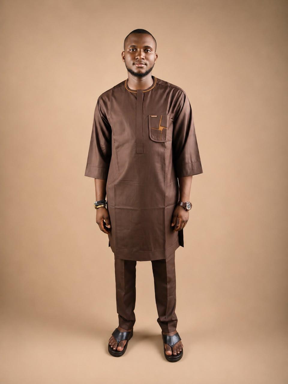 Ebony Guinea Brocade Agbada